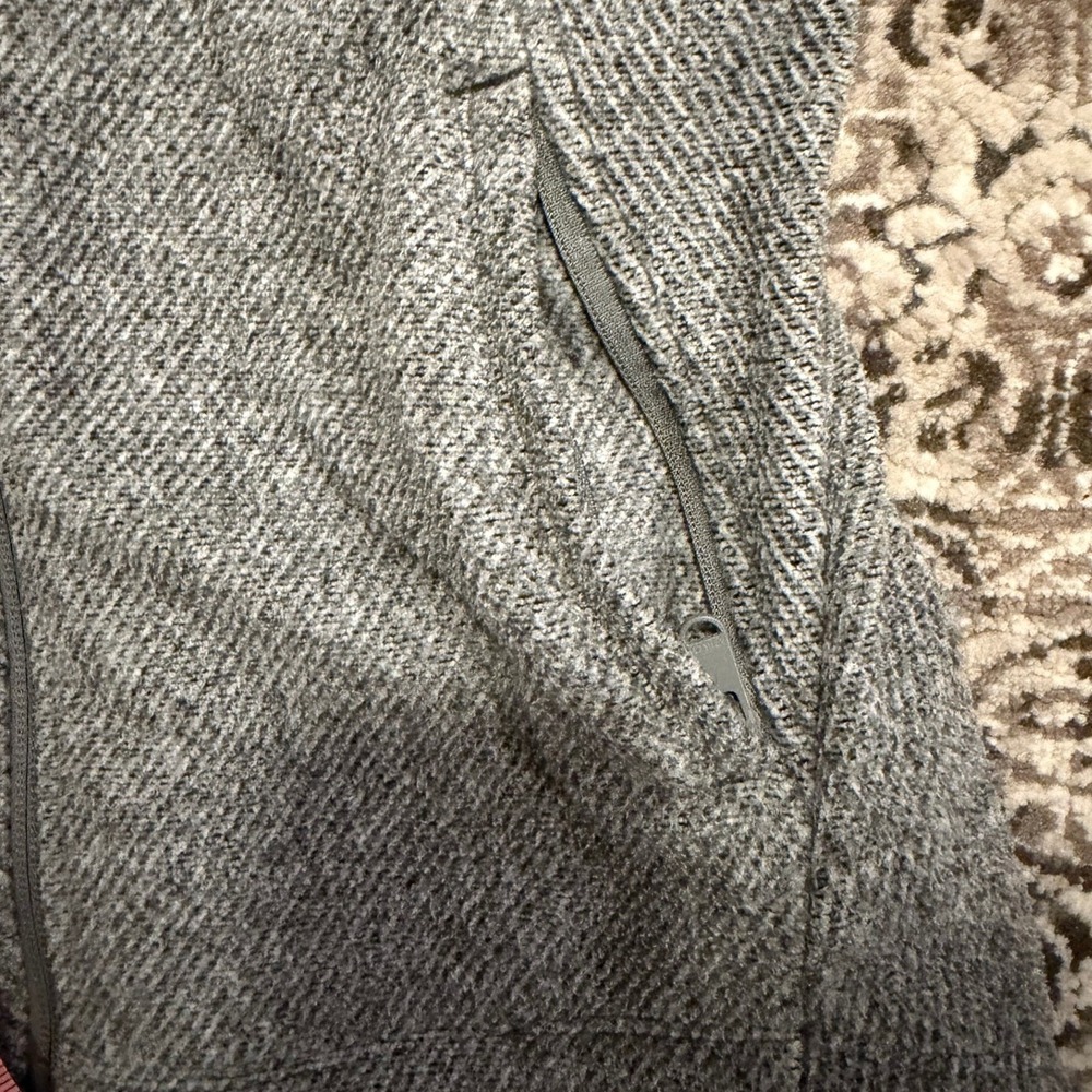 Athleta Stroll Fleece Full Zip Jacket Gray Herringbone Textured Women's XS - Picture 11 of 13